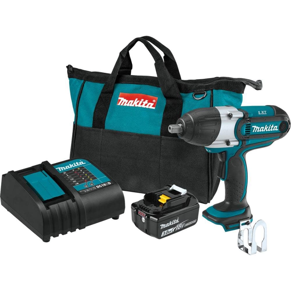 Makita 18V LXT Lithium-Ion Cordless 1/2in Sq. Drive Impact Wrench Kit (3.0Ah) – XWT04S1
