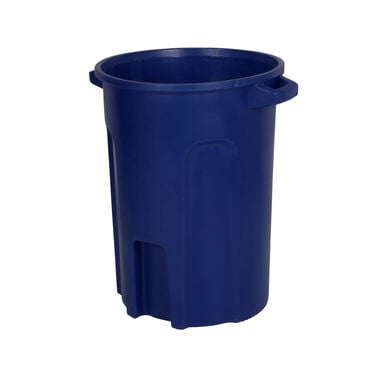 Toter 32 Gallon Round Trash Can with Lift Handle Blue
