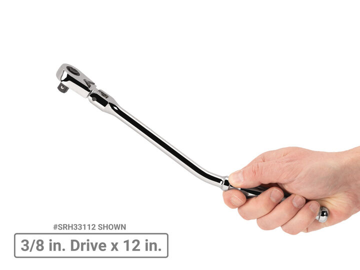 Tekton 3/8, 1/2 Inch Flex Head QR Bent Handle Long Ratchets, (12, 14 Inch), large image number 5