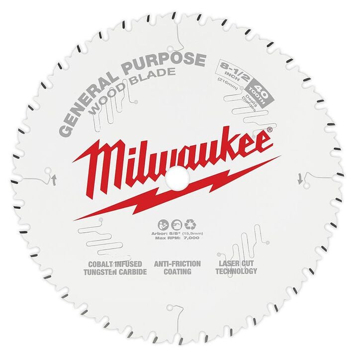 Milwaukee 8-1/2 in. 40T General Purpose Circular Saw Blade, large image number 0