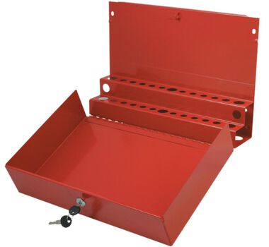 Sunex Large Locking Screwdriver/Pry Bar Holder for Service Cart Red