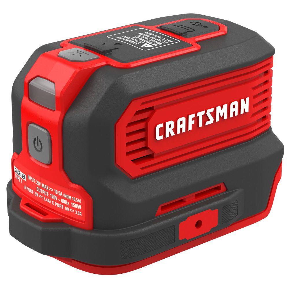 CRAFTSMAN V20 150 Watt Battery Powered 50-State Power Inverter (Bare Tool), large image number 5