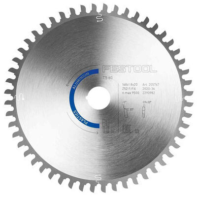 HW 168 mm 52T Saw Blade For Aluminium/Plastic