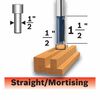 Bosch 1/2in x 1 1/2in Carbide Tipped Double Flute Straight Router Bit, small image number 1