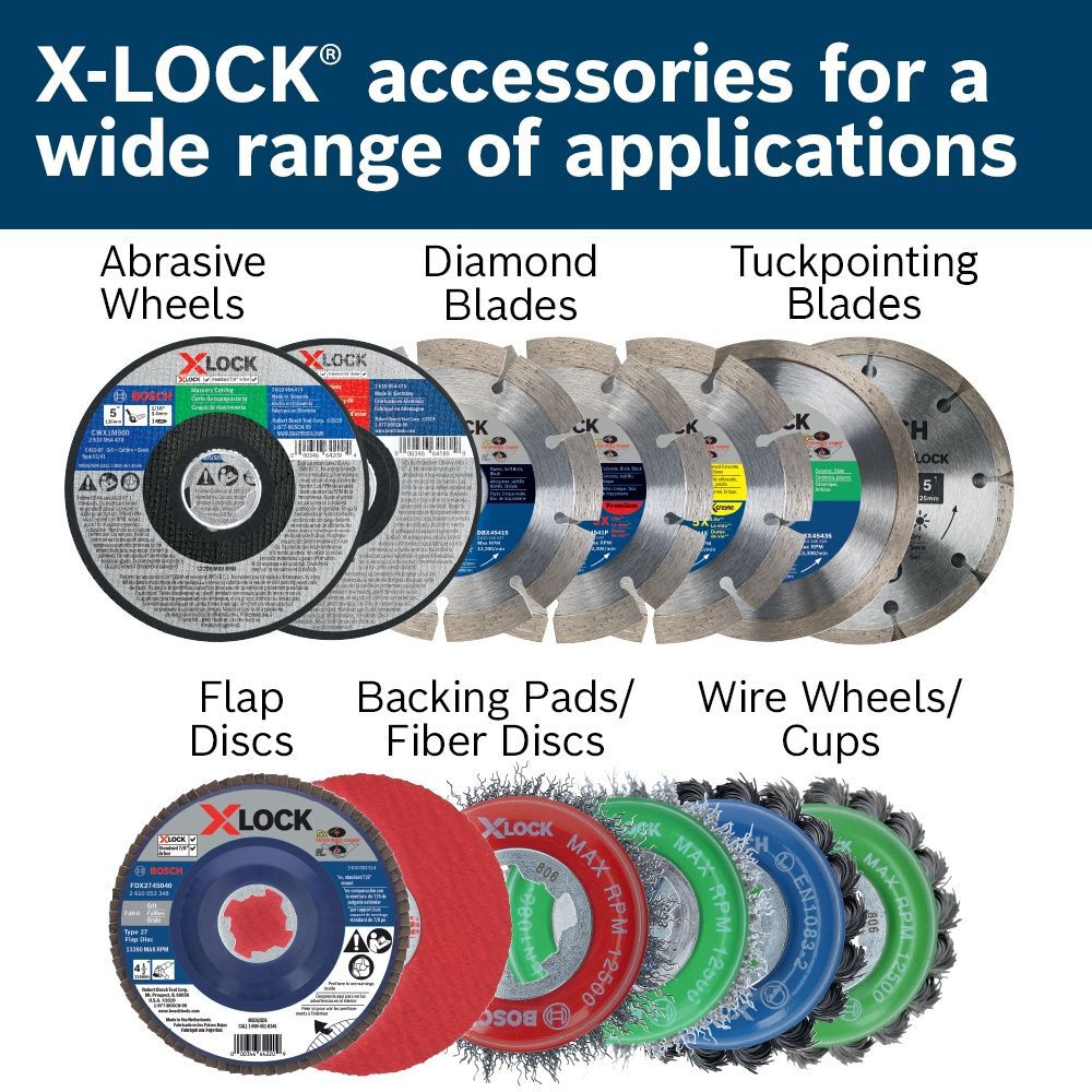 Bosch 5 Inch X-LOCK Variable Speed Angle Grinder with Paddle Switch Reconditioned, large image number 13