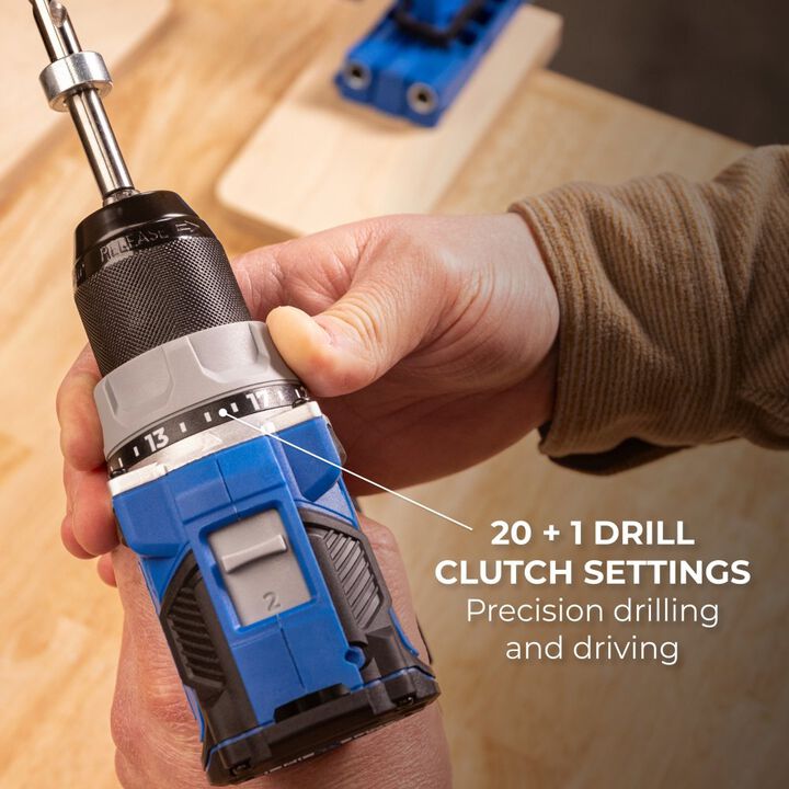 Kreg 20V Ionic Drive 1/2 Inch Compact Drill 4-1/2 Inch Circular Saw Barrel Grip Jigsaw & 5 Inch Random Orbit Sander (Bare Tool) Bundle, large image number 8