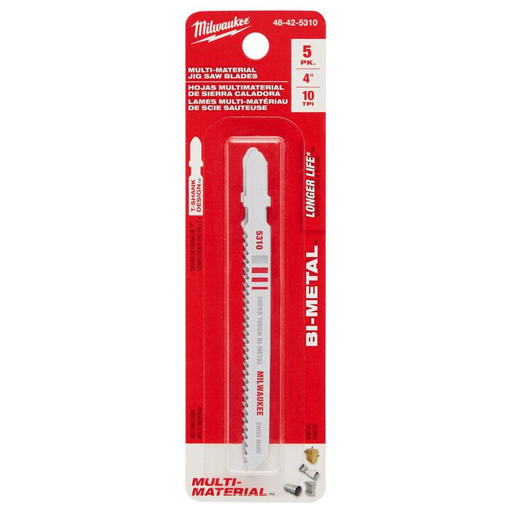 Milwaukee 4 In. 10 TPI Bi-Metal Jig Saw Blade (5pk), large image number 7