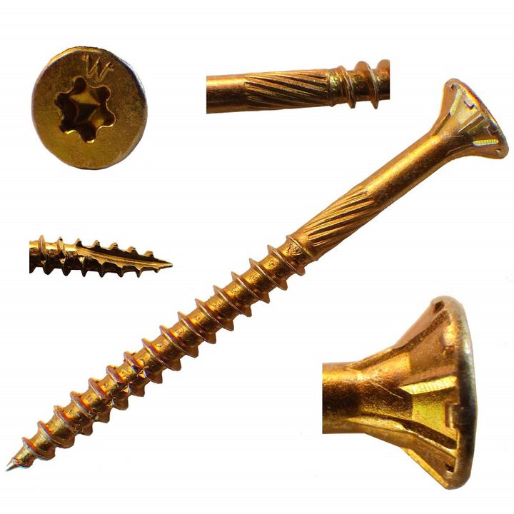 Western Builders Supply #9 x2 in. Yellow Zinc Steel Star Flat Head Screw - 3000/Box, large image number 2