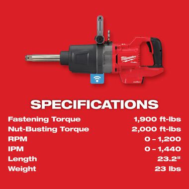 Milwaukee M18 FUEL 1inch D Handl Impact Wrench ONE KEY (Bare Tool), large image number 6