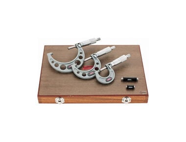Swiss Precision SPI 0-3 In. 0.0001 Mechanical Outside Micrometer Set - 3 Piece