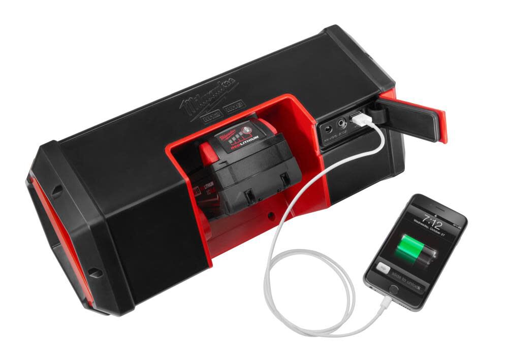 Milwaukee M18/M12 Wireless Jobsite Speaker and M18 REDLITHIUM HIGH OUTPUT XC8.0 Starter Kit Bundle, large image number 15