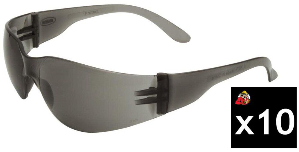 Delta Plus Brava Iprotect Gray Frame Gray Lens Anti Scratch Safety Glass Pack of 10, large image number 1