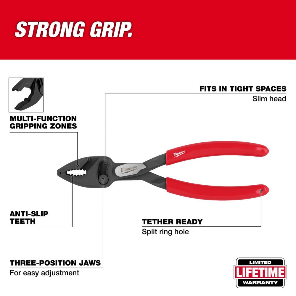 Milwaukee 8 Inch Slip Joint Pliers, large image number 2