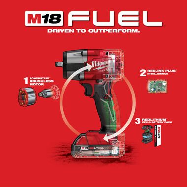 Milwaukee M18 FUEL 3/8 Mid-Torque Impact Wrench with Friction Ring CP2.0 Kit, large image number 6