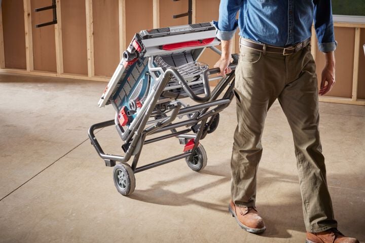 Bosch 10 Inch Jobsite Table Saw with Gravity-Rise Wheeled Stand - Reconditioned, large image number 9