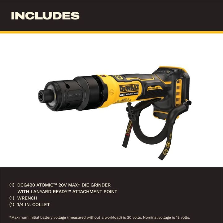 DEWALT ATOMIC 20V MAX Die Grinder with Lanyard Ready (Bare Tool), large image number 1