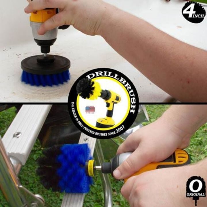 Drill Brush Pool & Marine Cleaning Kit Medium Stiff Nylon Bristles 2pc, large image number 4