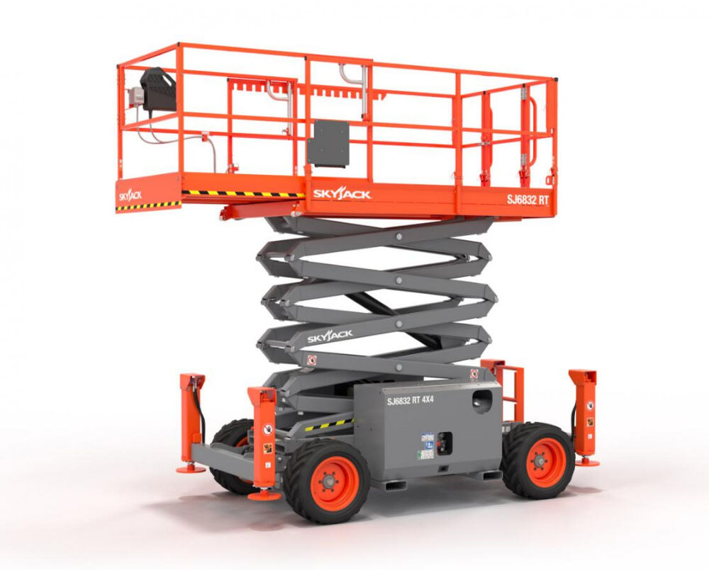 Skyjack Scissor Lift 32' Maximum Platform Height 68in Width Rough Terrain  SJ6832 RT - Acme Tools