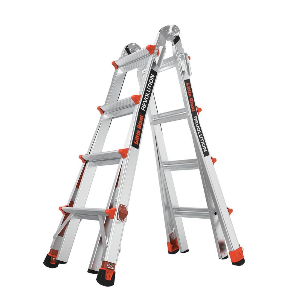 Little Giant Safety Revolution M17 Aluminum Type 1A 300lb Rated Telescoping Multi-Position Ladder with Ratchet Leg Leveler, large image number 2