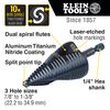 Klein Tools 7/8in to 1-3/8in Quick Release Sprial Flute Step Drill Bit, small