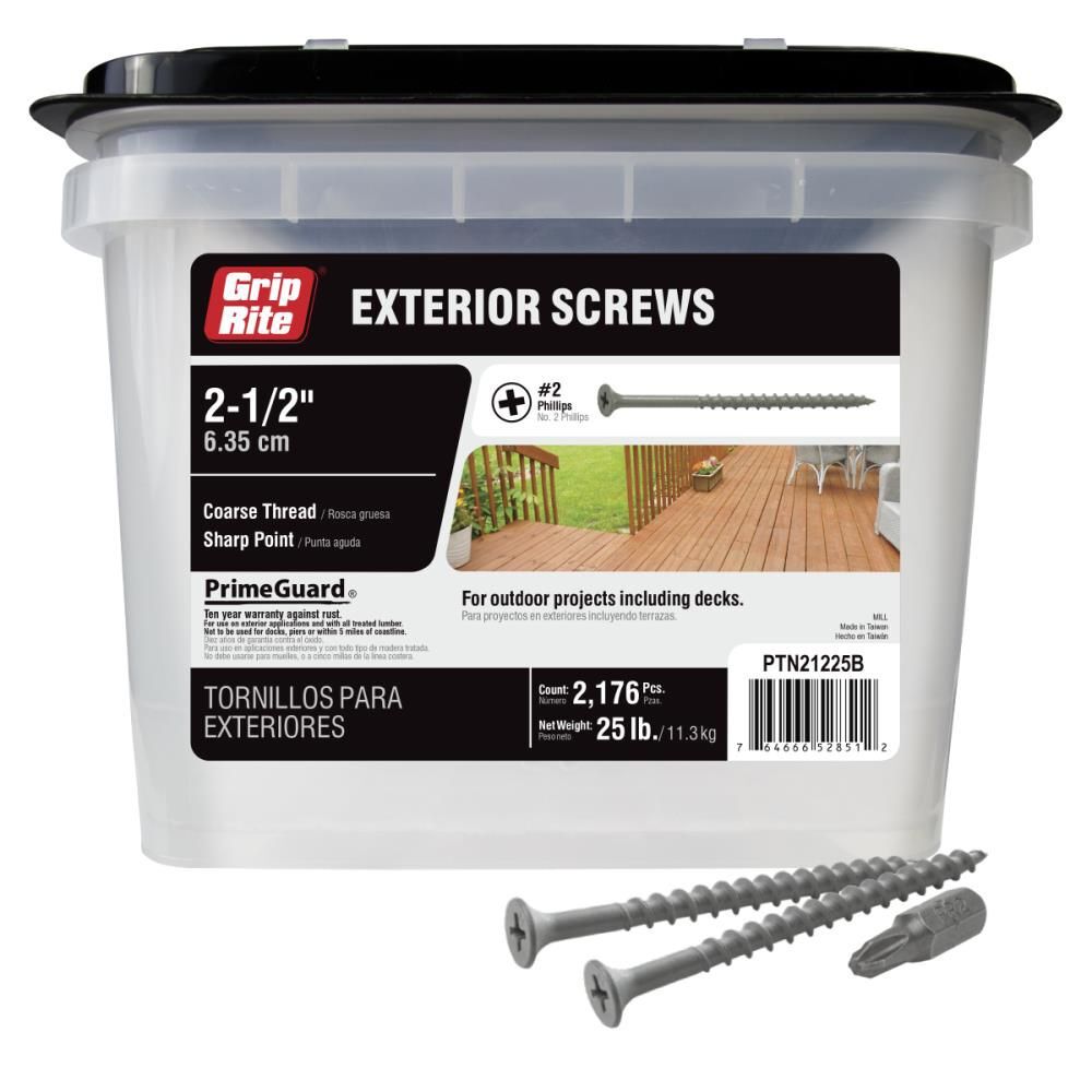 Grip Rite PrimeGuard Ten PrimeGuard Ten 25lb Deck Screw 2-1/2 in Gray Star Drive Head, large image number 1