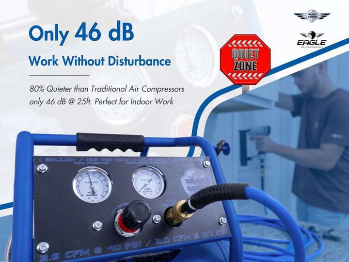 Eagle Compressor Silent Series 1 Gallon Portable Electric Air Compressor, large image number 7