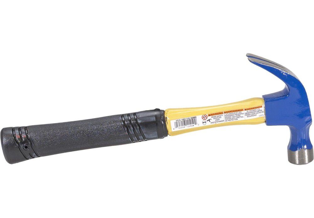 Vaughan VN11410 16 Oz Fiberglass Handle Curved Claw Nail Trim Hammer, large image number 3