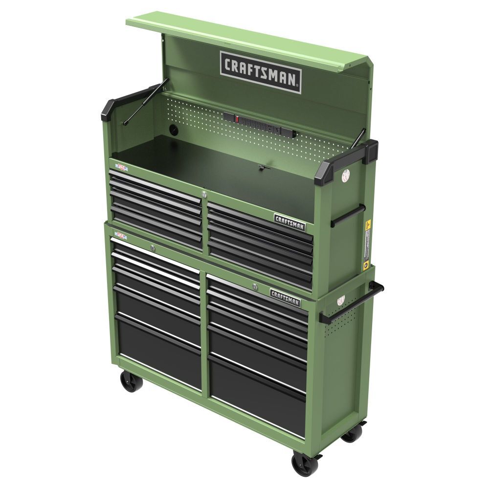 CRAFTSMAN S2000 52 Inch 8-Drawer Open Till Tool Chest Army Green, large image number 10