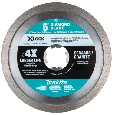 Makita X-LOCK 5in Continuous Rim Diamond Blade for Ceramic and Granite Cutting