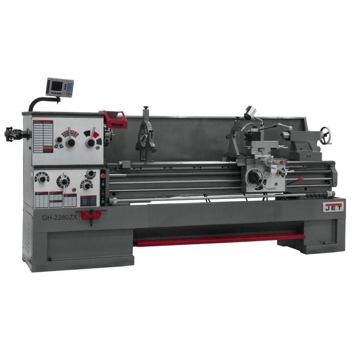 JET Gear Head 22 x 80 ZX Lathe with ACU-RITE 203 DRO and Taper Attachment, large image number 2