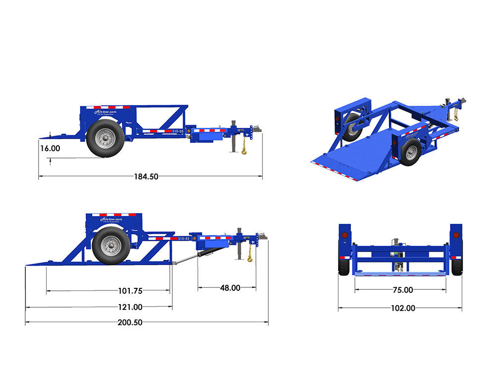 Air-Tow Trailers 10' Drop Deck Trailer 75in Width - 5500# Capacity, large image number 4