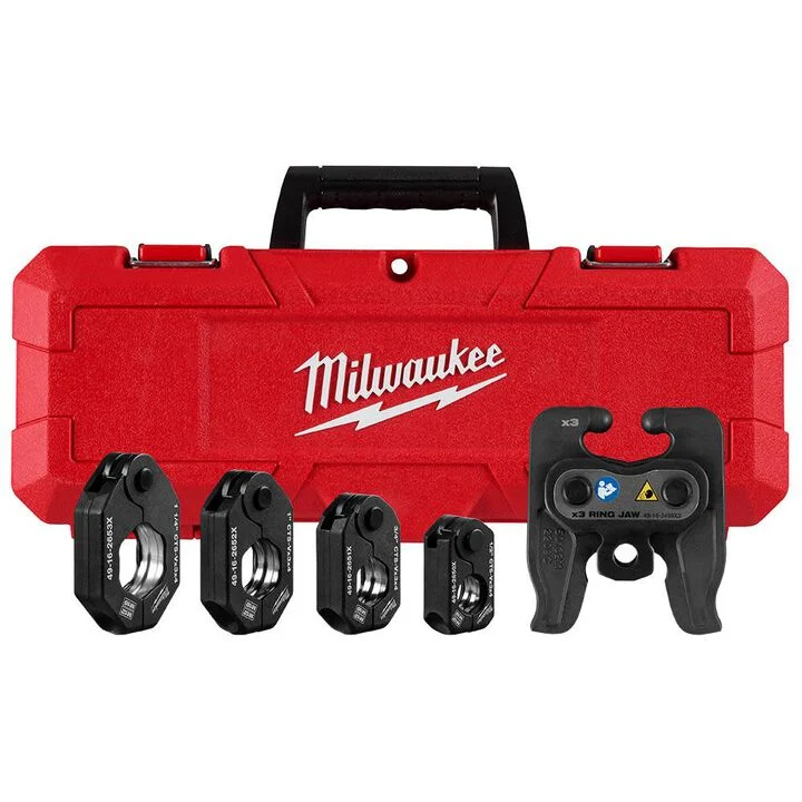 Milwaukee 1/2 Inch - 1-1/4 Inch CTS-V Pivoting Press Ring Kit for M12 FORCE LOGIC Press Tool