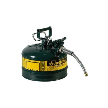Justrite 2.5 Gal Steel Safety Green Oil Can Type II