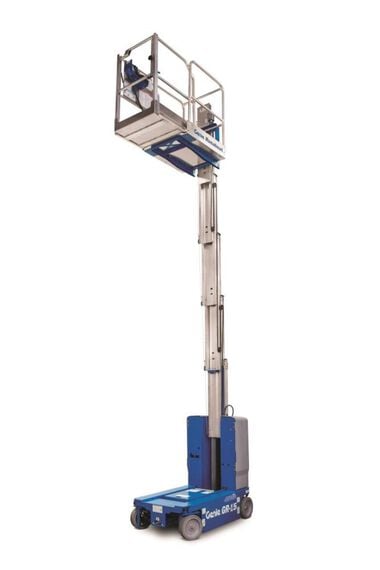 Genie Runabout Vertical Mast Lift 15' Platform Height 500# Lift Capacity Electric, large image number 0