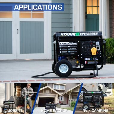 Duromax XP12000EH Dual Fuel Portable Generator - 12000 Watt Gas or Propane Powered-Electric Start- Home Back Up and RV Ready 50 State Approved, large image number 4