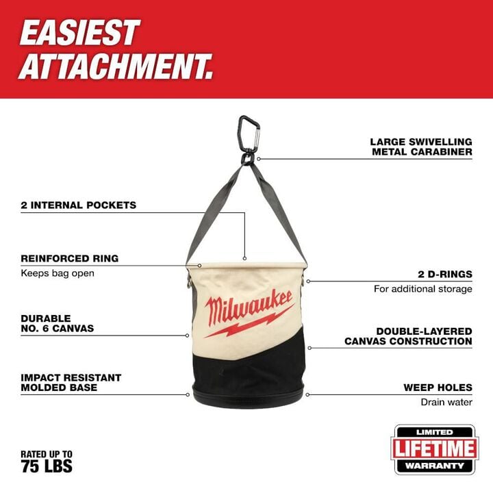 Milwaukee Canvas Utility Bucket, large image number 1