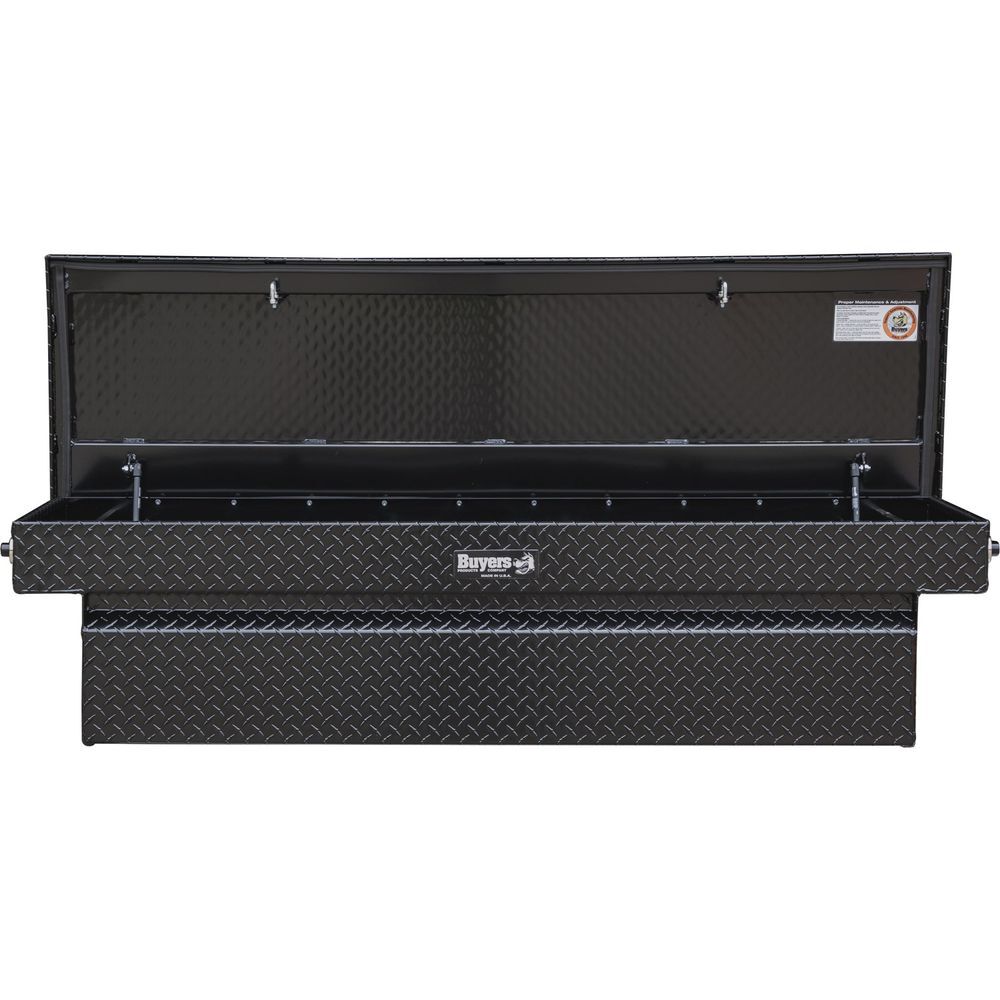 Buyers Products Company 18 Inch x 20 Inch x 71 Inch Diamond Tread Aluminum Crossover Truck Box, Gloss Black, large image number 8
