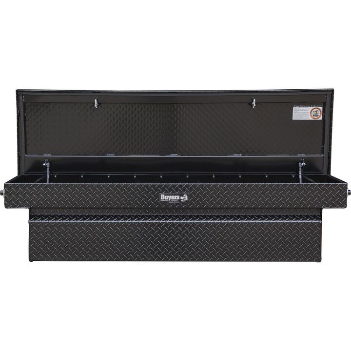Buyers Products Company 18 Inch x 20 Inch x 71 Inch Diamond Tread Aluminum Crossover Truck Box, Gloss Black, large image number 7
