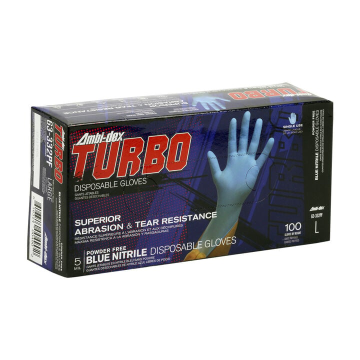 Protective Industrial Products Ambi-dex Turbo Blue Disposable Gloves Large, large image number 2