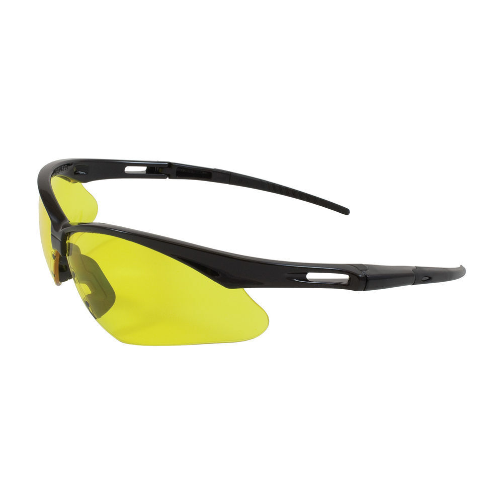 Protective Industrial Products Anser Semi-Rimless Safety Glasses with Black Frame Amber Lens and Anti-Scratch Coating Including Neck Cord, large image number 2