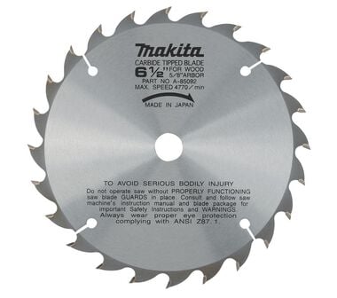 Makita 6-1/2 In. Replacement Blade 24T, large image number 0