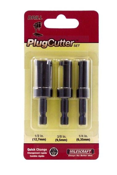 Milescraft 3-Piece Plug Cutter Set
