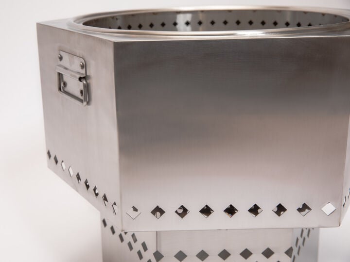 Dragonfire Wood/Pellet Firepit 22 Inch Stainless Steel with Grate & Carry Cover, large image number 2