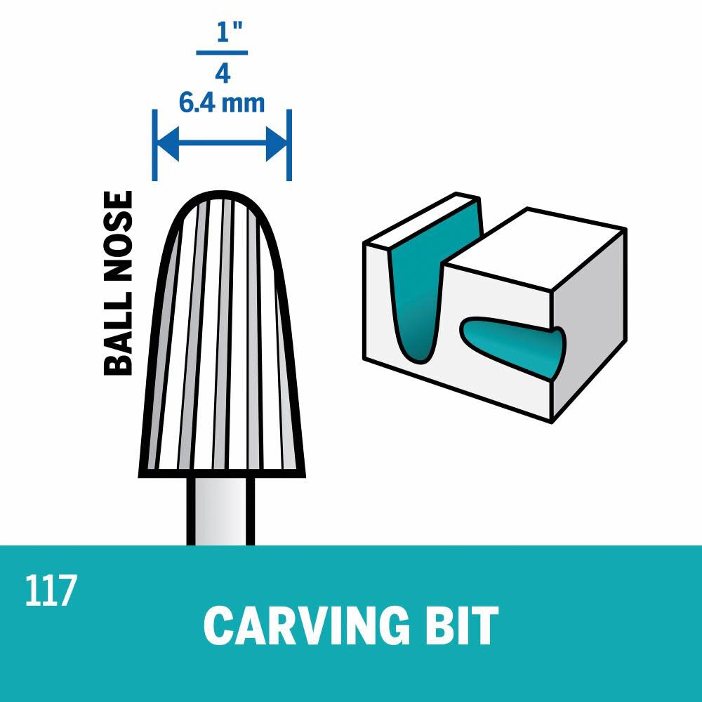Dremel 1/4 In. (6.4 mm) Carving Bit, large image number 2