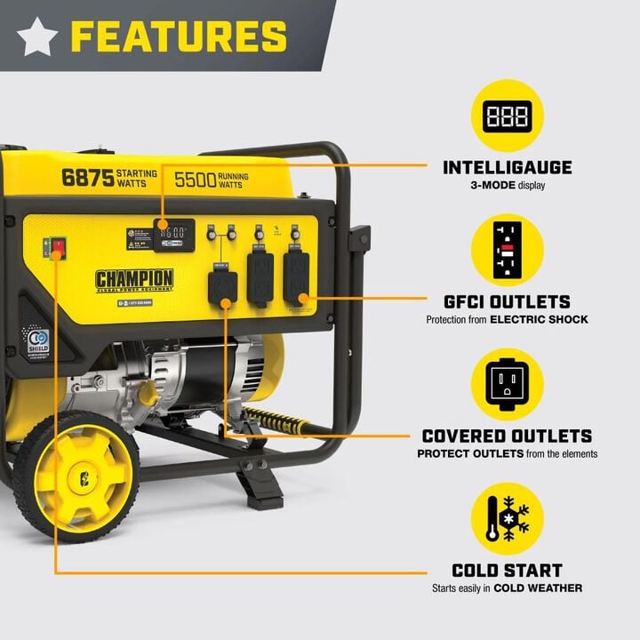 Champion Power Equipment 6875-Watt Gas Powered 49 State Portable Generator, large image number 3