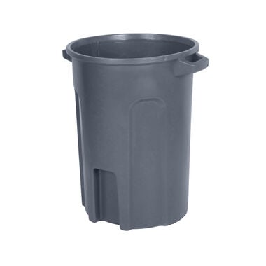 Toter 32 Gallon Round Trash Can with Lift Handle Dark Gray Granite