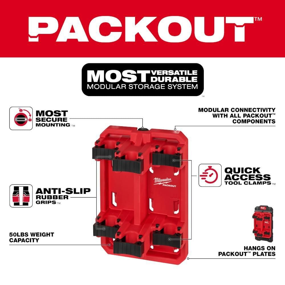 Milwaukee PACKOUT Long Handle Tool Rack, large image number 2