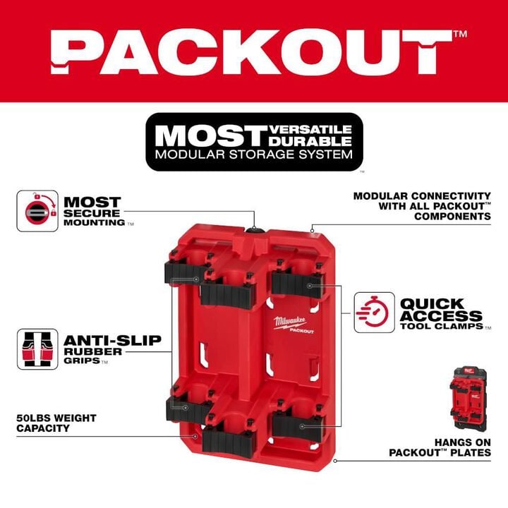 Milwaukee PACKOUT Long Handle Tool Rack, large image number 1