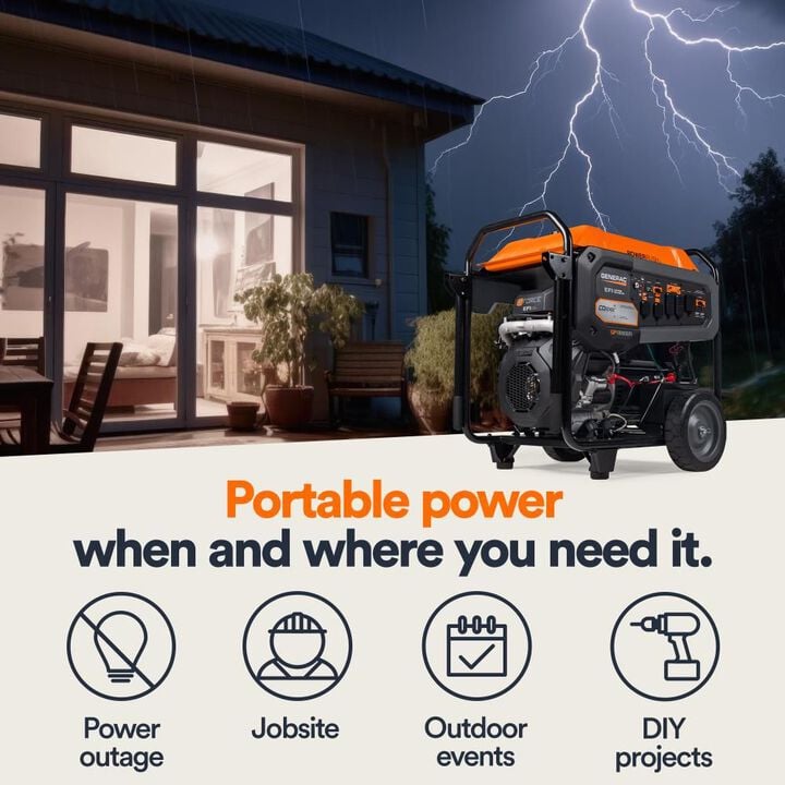 Generac GP Series 22,500 Watt Gas Powered 50-State Portable Generator with COsense Technology, large image number 3