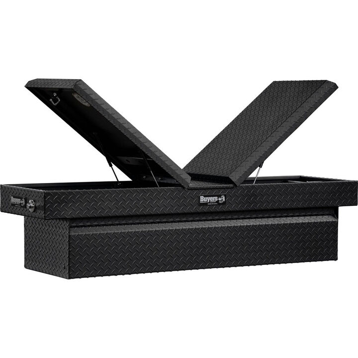 Buyers Products Company 18x20x71 Inch Textured Matte Black Diamond Tread Aluminum Gull Wing Truck Box, large image number 8
